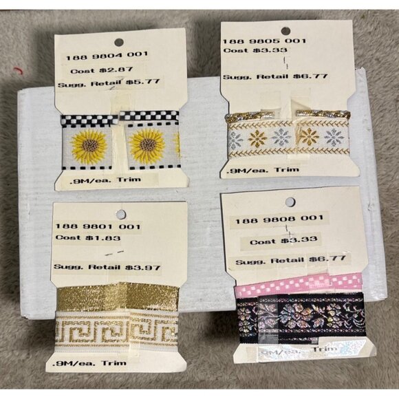 Wrights Jeanius Decorative Trim & Embroidered Patches Collection Set of 4 - Picture 6 of 11